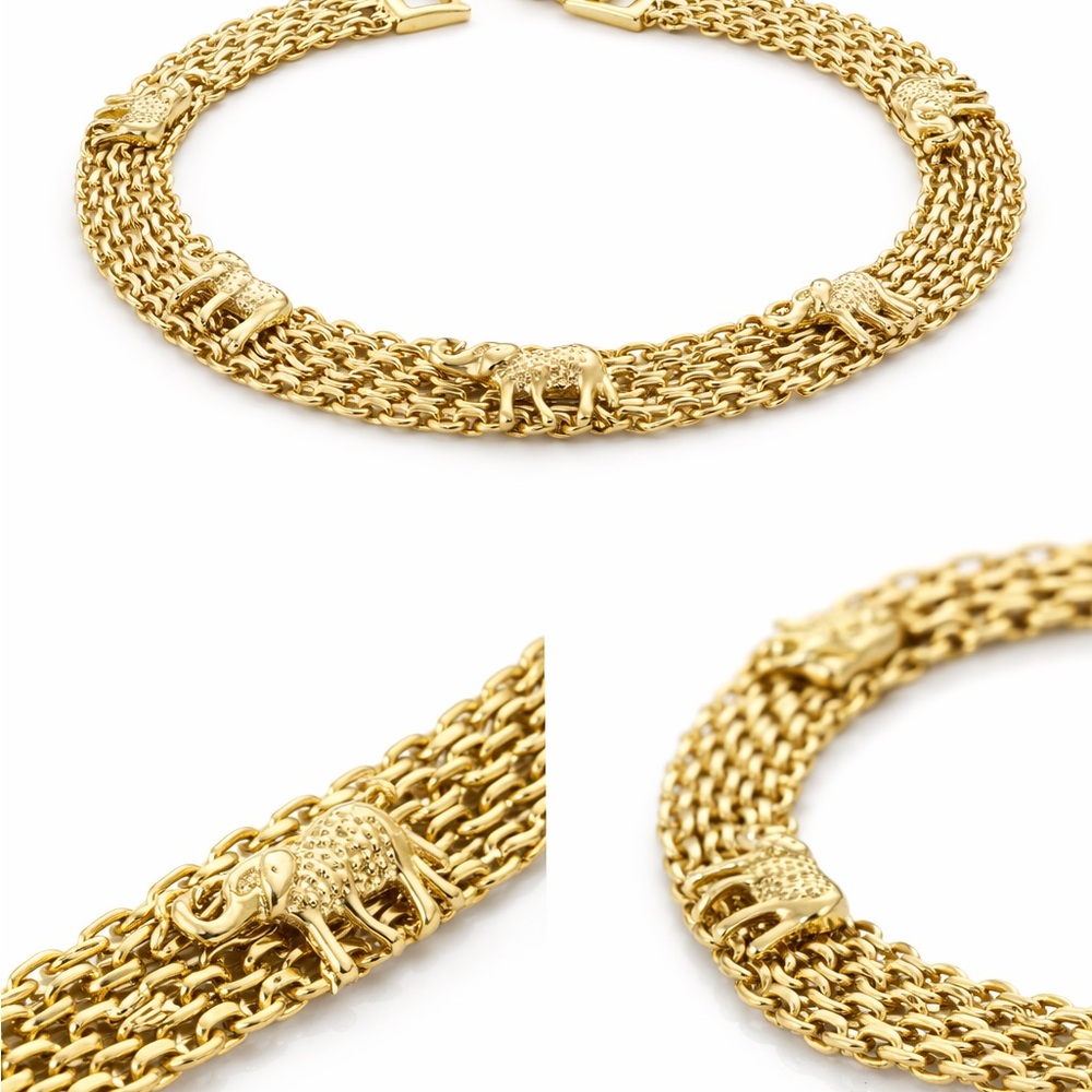 Gold Elephant Charm Bracelet - Picture 2 of 4